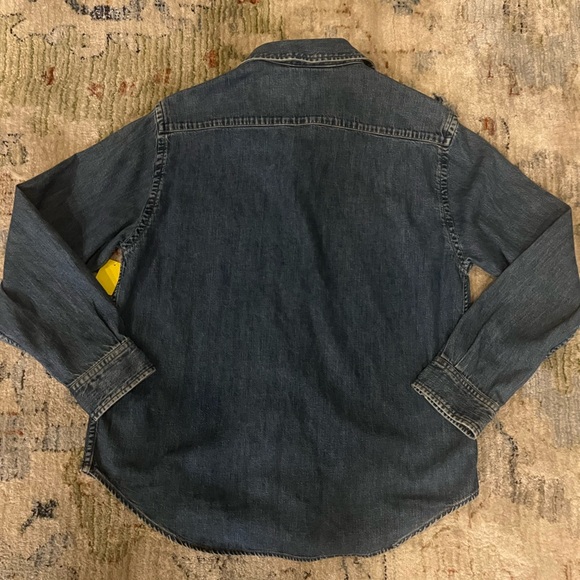 Lauren Jeans Co Ralph Lauren 90s Blue Denim Shirt M - Picture 7 of 8